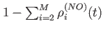 $ 1-\sum_{i=2}^M \rho_i^{(NO)}(t)$