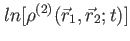 $ ln [\rho^{(2)}(\vec{r}_1,\vec{r}_2;t)]$