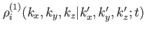 $ \rho_i^{(1)}(k_x,k_y,k_z\vert k'_x,k'_y,k'_z;t)$