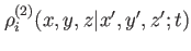 $ \rho_i^{(2)}(x,y,z\vert x',y',z';t)$