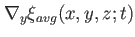 $ \nabla _y \xi _{avg}(x,y,z;t)$