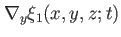 $ \nabla _y \xi _1(x,y,z;t)$